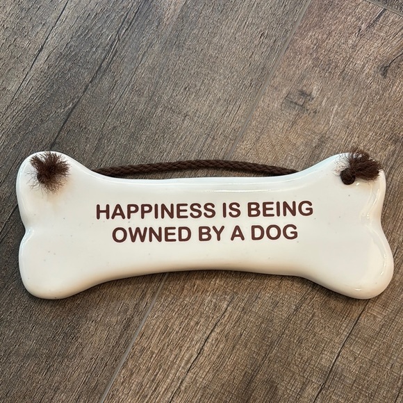 Smoky Mountain Pottery Other - Dog Bone Ceramic‎ Wall Art Cream and Brown Made in USA 7.5”